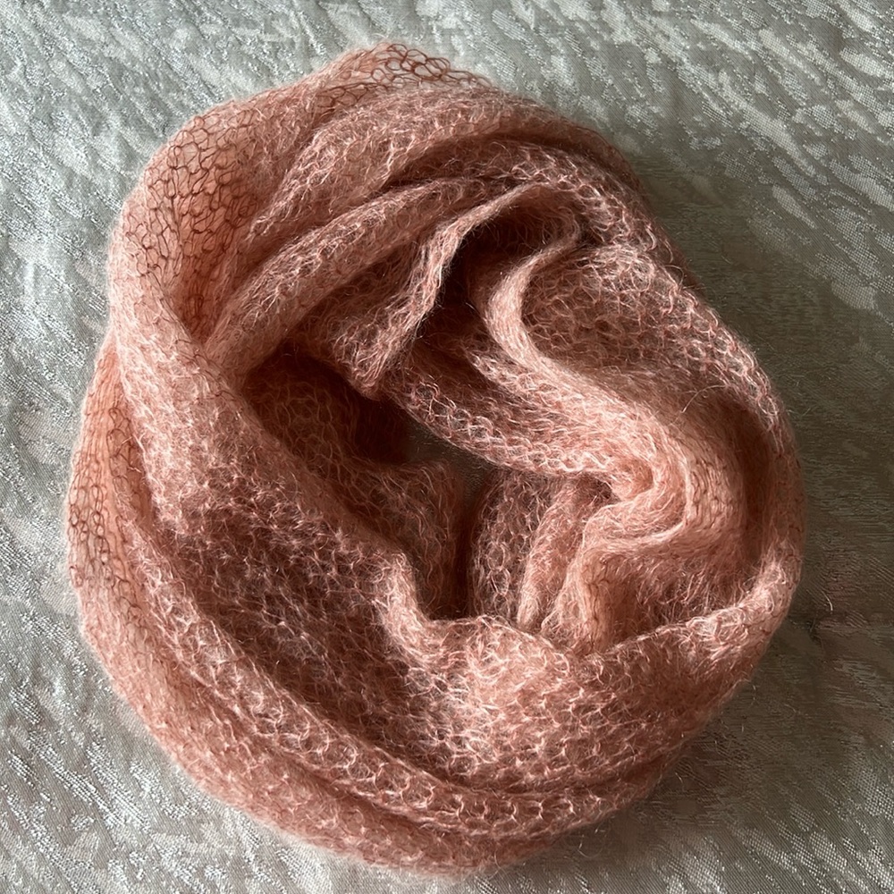 Mater Materiae Made in Italy Mohair Nylon Blush Pink Scarf